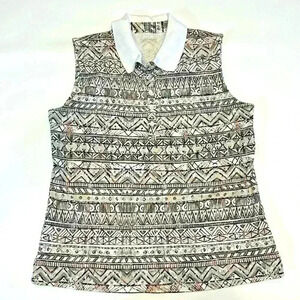 Northern  Reflections Pima Cotton Collared Tank Top Golf Summer Women's Medium
